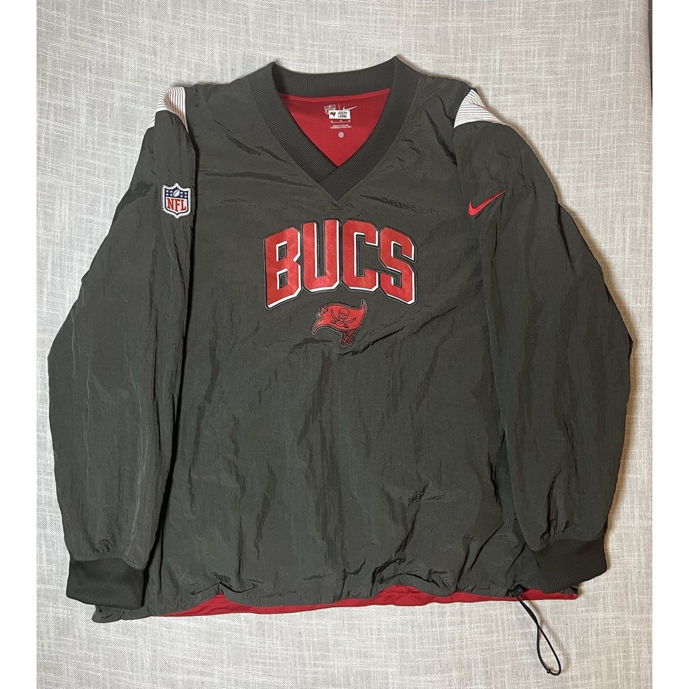 Nike Tampa Bay Buccaneers Sideline V-Neck Pullover WIND JACKET XL Team Issued